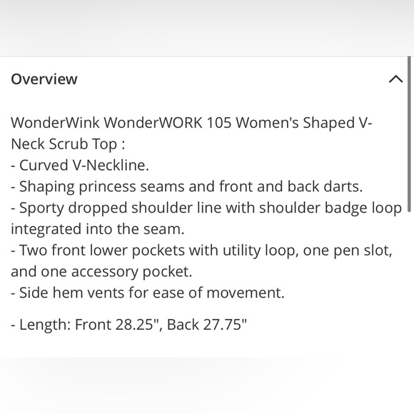 NWT Women’s WonderWink WonderWork 105 v-neck large, navy scrub top - Picture 6 of 7